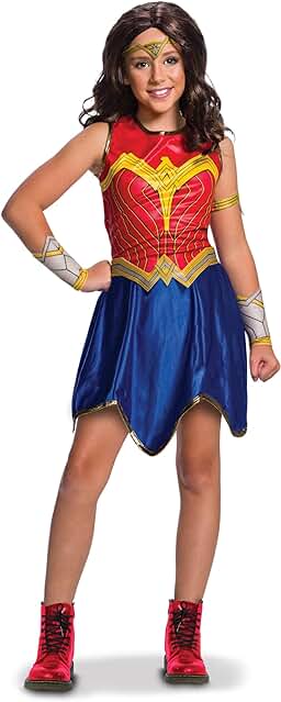 RUBIE'S-Disfraz Oficial -Wonder Woman – Disfraz Clásico Wonder WomanTalla L7/8 Años (117 a 128 cm)