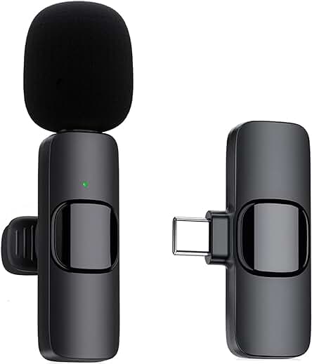 Ryzwoc Micrófono Inalámbrico Tipo C, 2,4 GHz Micro Wireless para Móvil Android, Tablet, Laptop (Type C) para Youtube, Vlogging, Microfono Inalambrico Wireless (1 Transmisores)