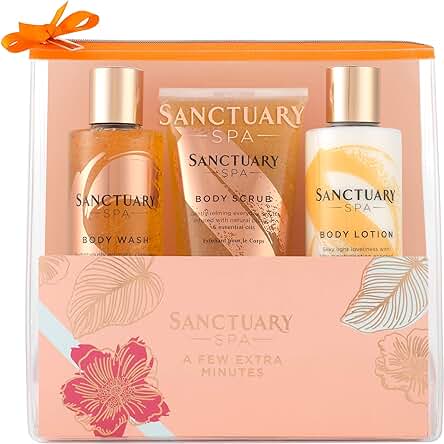 Sanctuary Spa A Few Extra Minutes Set de Regalo, Vegano, Regalo para Mujeres, Regalo para Ella, Conjuntos de Regalo para Mujer, Juego de Cuerpo y Baño