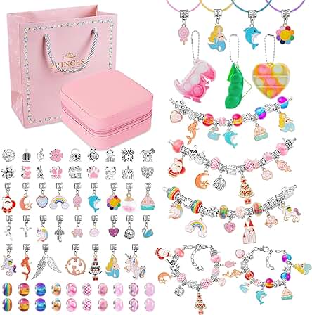 SASUKI Kit para Hacer Pulseras Niñas, Juguetes Niña 5 6 7 8 9 10 11 12 Años Regalo Niña 5-12 Años Kit Fabricación Joyas Niñas Manualidades Niñas 5 6 7 8 9 10 11 12 Años Regalo