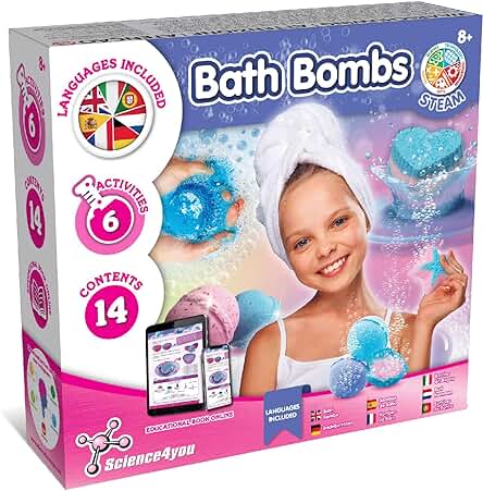 Science4you-Kit para Hacer Bombas de Baño Relajantes-Kit de Ciencia, Juguetes Científicos y Juegos de Experimentos Niños 6 7 8 9 10 Años