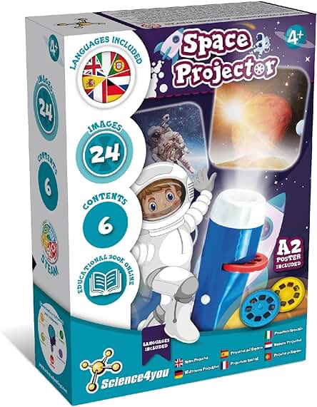 Science4you Proyector Espacial Infantil - Linterna Infantil de Planetas y Sistema Solar para Niños, Proyector Planetario, Juguetes y Juegos del Espacio, Regalo para Niño y Niña 4+ Años Science4you Proyector Espacial Infantil - Linterna Infantil de Planetas y Sistema Solar para Niños, Proyector Planetario, Juguetes y Juegos del Espacio, Regalo para Niño y Niña 4+ Años