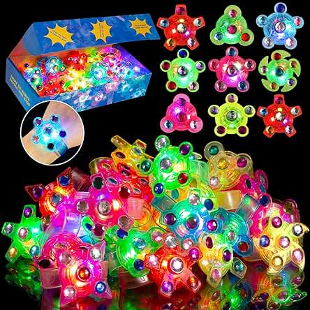 SCIONE Suministros de Fiesta para Niños, Juego de 24, para Rellenar Bolsa de Regalo, Pulsera con luz LED que Brilla en la Oscuridad, Accesorios para Cumpleaños, San Valentín, Halloween, Navidad