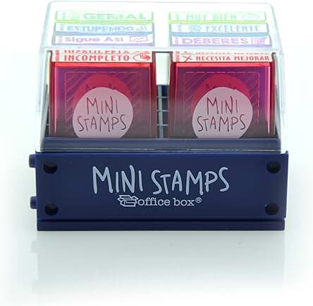 Sellos Motivación Mini Stamps - 81 Títulos Didácticos Ideales Para Motivar a Tus Alumnos - Especial Profesores de Office Box (8 Ud. Castellano)