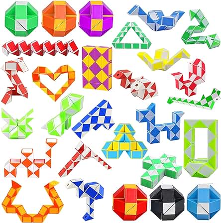 Serpiente Magica 28 Pack Mini Magic Snake Cubo MáGico De Serpiente Juguetes De Rompecabezas De Puzzle Serpiente Mágica Regalos CumpleañOs NiñOs Colegio Kids Party Bag Fillers Fiestas Favores