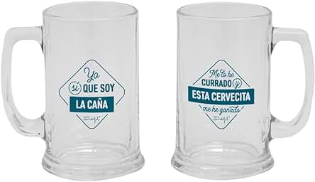 Set de dos Jarras de Cerveza para Tomarse la vida Fresquita y con bien de Espumita, Multicolor - Mr. Wonderful (WOA11738ES), 430ml. Set de dos Jarras de Cerveza para Tomarse la vida Fresquita y con bien de Espumita, Multicolor - Mr. Wonderful (WOA11738ES), 430ml.