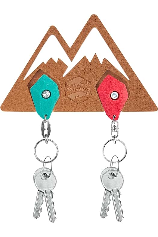 SEVEN PEAKS LIVING ON THE TOP EXPLORING THE WORLD Pack Colgador de Llaves Climber (Con Llaveros) (Marron con Llaveros)