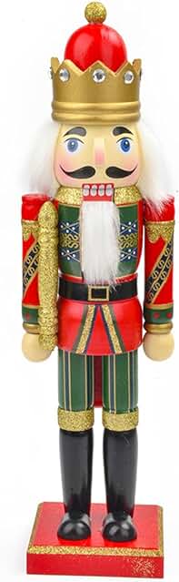 SHENGANG Adorno de Soldado de Cascanueces de Madera de Navidad de 35 cm para Festivales, Fiestas, Decoración de Cocina, Regalo para Entusiastas de la Navidad