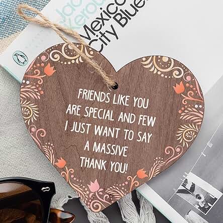 SignsPop Placa de Madera Hecha a mano con Forma de Corazón para Regalar a tu Mejor Amigo
