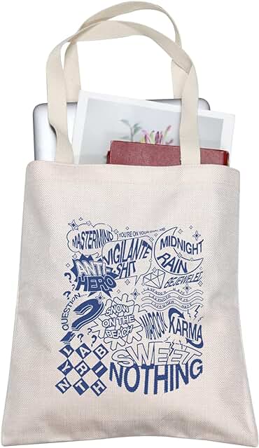 Singer Music - Bolsa de mano con Letras de Canción, Regalo para Fanáticos, Cantante, Mercancía, Amante de la Música Singer Music - Bolsa de mano con Letras de Canción, Regalo para Fanáticos, Cantante, Mercancía, Amante de la Música