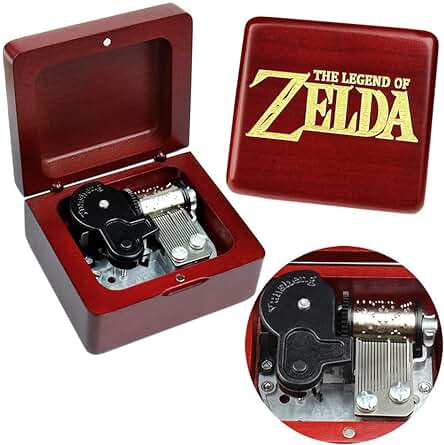 Sinzyo The Legend of Zelda Caja de Música de Madera Vintage Navidad San Valentín Cumpleaños Regalo (Caja de Madera Roja)