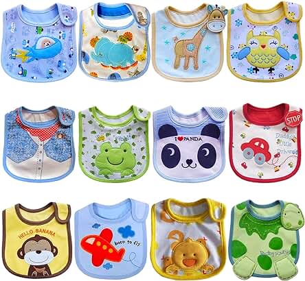 SLOSH 12 Baberos Impermeables Bebe Recien Nacido Niño Niñas Unisex