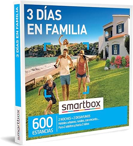 Smartbox - Caja Regalo 3 Días en Familia - Idea de Regalo para Navidad - 2 Noches con Desayuno para 2 Adultos y 2 Niños