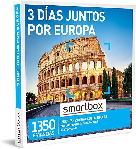 Smartbox - Caja Regalo 3 Días Juntos por Europa - Idea de Regalo Original - 2 Noches con Desayuno o 2 Noches para 2 Personas