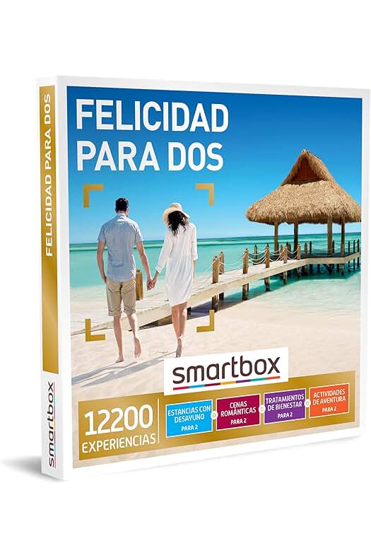 Smartbox - Caja Regalo Felicidad para Dos - Idea de Regalo - 1 Experiencia de Gastronomía, Aventura o Bienestar para 2 Personas