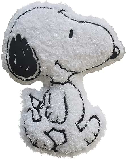 Snoopy - Cojín Constelación, Peluche Pelo Largo, Colores Blanco y Negro, Producto Oficial (CyP Brands)