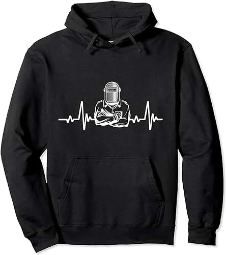 Soldador con Latido de Corazón Motivo del Soldador con Latid Sudadera con Capucha