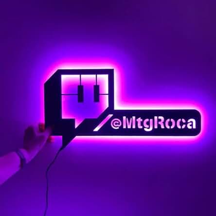 SOULSIS Personalice el Nombre de Usuario Twitch Decoración de arte de Pared con Letrero LED - Resplandor en la Oscuridad - Regalo de luz de Neón Personalizado