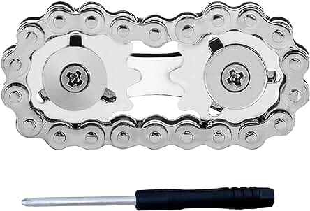 Spinner Engranajes. Giroscopio de Cadena de Bicicleta para Alivio de Ansiedad, Estrés. Juguete Sensorial Antiestrés de Eslabón Giratorio para Dedos. Regalo para Niños y Adultos.