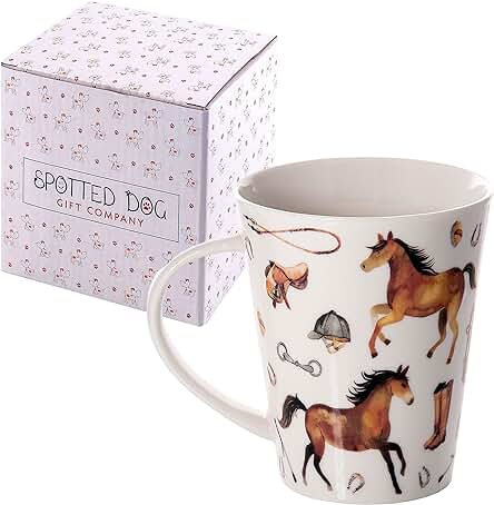 SPOTTED DOG GIFT COMPANY Taza de Café, Taza Desayuno, Taza de Caballo, Taza de Cerámica para Té y Café, Regalo para Amante de los Caballos, 360ml/12.2oz (1 Unidad) SPOTTED DOG GIFT COMPANY Taza de Café, Taza Desayuno, Taza de Caballo, Taza de Cerámica para Té y Café, Regalo para Amante de los Caballos, 360ml/12.2oz (1 Unidad)