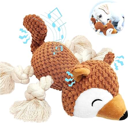 Sqinor Juguetes para Perros Sonido Resistentes Interactivos, Peluches para Perros Cachorros Grandes Pequeños, Regalos para Perros