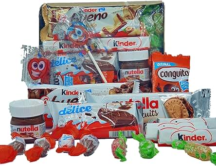 Super Bandeja Chocolates Kinder - Nutella - Conguitos. +15 Unid. El Regalo Ideal para Comuniones, Bodas, Bautizos, Cumpleaños. [IAMI]