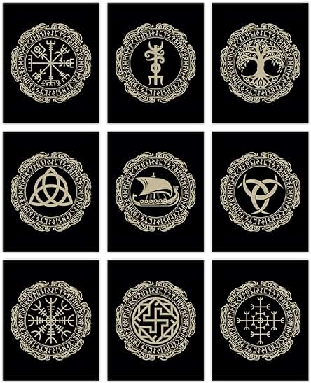 SUPERDANT 9 Uds Vikingos Póster Sin Marco Nórdico Vikingo Decoración de Pared Arte Mitología Nórdica Decoración Pared Lienzo Arte Nórdico Pagano Arte Impresiones Póster SUPERDANT 9 Uds Vikingos Póster Sin Marco Nórdico Vikingo Decoración de Pared Arte Mitología Nórdica Decoración Pared Lienzo Arte Nórdico Pagano Arte Impresiones Póster