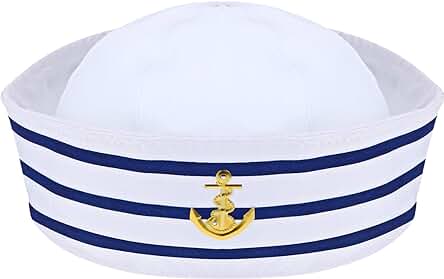 Syhood Sombrero de Marinero Gorros de Capitán Azul Yate de Marino con Blanco Sombrero de Vela para Accesorios de Disfraz Adultos Niños Mujer (Estilo Sencillo) Syhood Sombrero de Marinero Gorros de Capitán Azul Yate de Marino con Blanco Sombrero de Vela para Accesorios de Disfraz Adultos Niños Mujer (Estilo Sencillo)