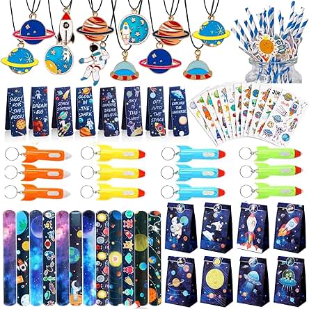 Tacobear 92 Piezas Espacio Piñata Cumpleaños Infantil Bolsas de Regalo Marcadores Llavero Cohete Pajitas Pulseras Bofetada Collar Tatuajes Relleno Piñata Regalos Fiesta Cumpleaños para Niños Tacobear 92 Piezas Espacio Piñata Cumpleaños Infantil Bolsas de Regalo Marcadores Llavero Cohete Pajitas Pulseras Bofetada Collar Tatuajes Relleno Piñata Regalos Fiesta Cumpleaños para Niños