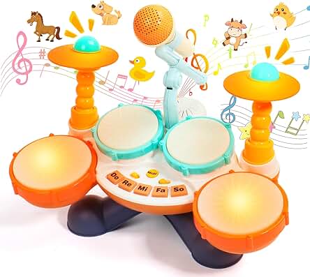 Tambor Infantil Juguetes Bebe 1 Año - Bateria Ideas Regalo Navidad Niño 1 Año Instrumentos Musicales Infantiles Juguetes Niños 1 2 Año