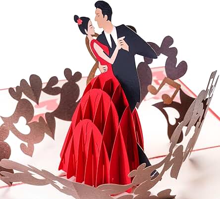 Tarjeta de boda Bailarina y Bailarina, Tango, Tarjeta de Felicitación de Compromiso 3D, Tarjeta de San Valentín, Tarjeta de Cumpleaños, Tarjeta de Regalo con Sobre