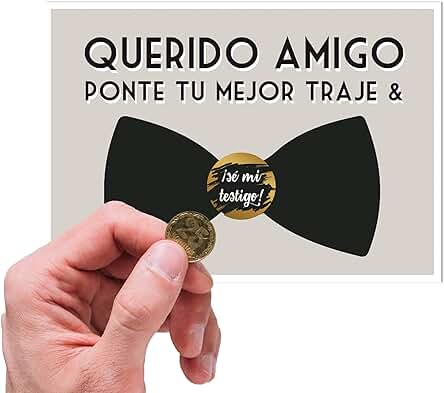 Tarjeta Testigo boda Hombre | Tarjeta Rasca Testigos Novio Amigos | Anuncio Boda