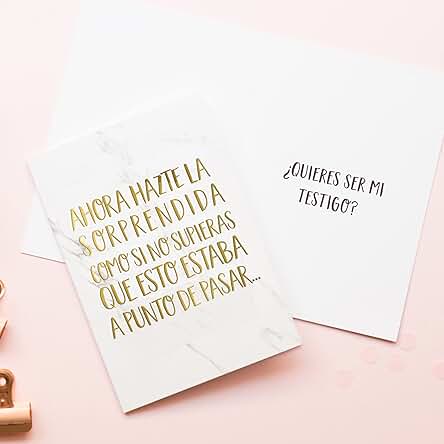 Tarjeta Testigo de Boda ⎪¿Quieres ser mi Testigo de Boda?⎪ Caligrafía Dorada