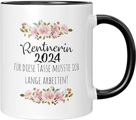 TASSENTICKER Cerámica, Regalo de Jubilación para Mujeres – Ideas de Regalo para Jubilación 2024 – Taza de Café con Bonito Mensaje para esta taza Tengo que Trabajar Mucho Tiempo – Regalos para