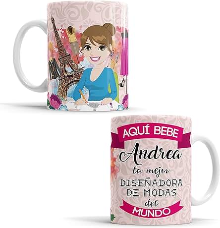 Taza Aquí Bebe la Mejor del Mundo/Taza aqui Bebe una Super Diseñadora de Modas/Taza Personalizada con Nombre/Taza de Ceramica Regalo Original para Diseñadora de Modas 350 mL Taza Aquí Bebe la Mejor del Mundo/Taza aqui Bebe una Super Diseñadora de Modas/Taza Personalizada con Nombre/Taza de Ceramica Regalo Original para Diseñadora de Modas 350 mL