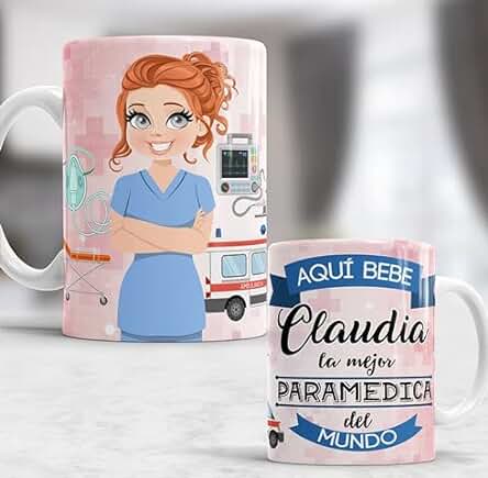 Taza Aquí Bebe la Mejor Paramédica del Mundo - Taza aqui Bebe una Super Paramédica - Taza Regalo Original para Paramédica - Taza de Cerámica de 350 ML