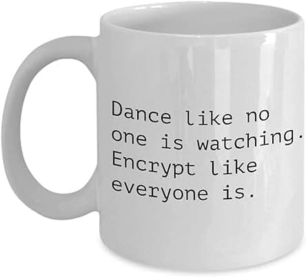 Taza de Café de Criptografía - Regalo de Criptoanálisis - Taza de Seguridad de Datos Informáticos - Criptógrafo nerd Informático - Encriptar como si Todos Estuvieran Mirando
