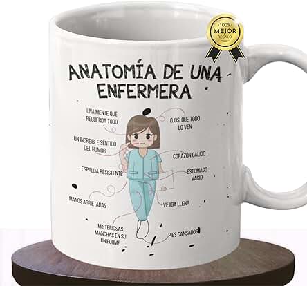 Taza Enfermera. Perfecto Regalo Enfermera - Tazas Enfermera en Apuros - Anatomía de una Enfermera - Taza Graciosa Enfermera Saturada