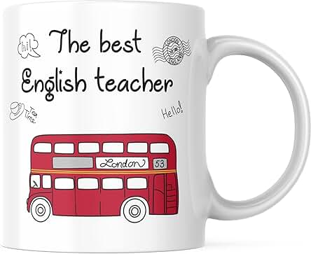 TAZA PERSONALIZADA PARA PROFESORA DE INGLÉS | THE BEST ENGLISH TEACHER | TAZAS ORIGINALES PARA REGALAR DE CERÁMICA Y CON CAPACIDAD DE 350ML | REGALOS ORIGINALES |