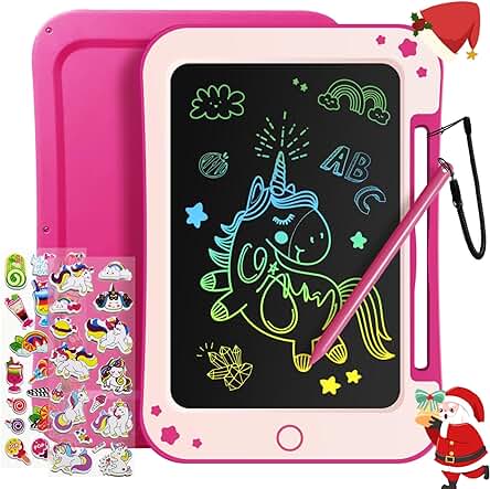 TEKFUN Tableta de Escritura LCD 8,5 Pulgadas, Tablero de Dibujo Electrónico Pizarra Magnetica Infantils, Juguete de Regalo de Cumpleaños para Niños de 3 4 5 6 7 Años (Rosa)