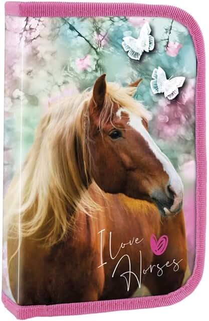 Theonoi Estuche para Lápices de Caballo, Estuche para Lápices, 2 Compartimentos, Doble Cubierta, Estuche para Estudiantes, Estuche Relleno, Regalo (caballo 2 A) Theonoi Estuche para Lápices de Caballo, Estuche para Lápices, 2 Compartimentos, Doble Cubierta, Estuche para Estudiantes, Estuche Relleno, Regalo (caballo 2 A)