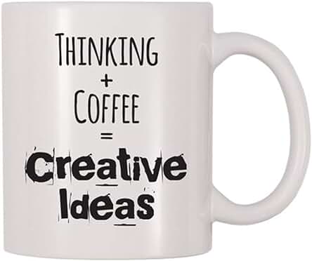 Thinking Plus Coffee Equals Creative Ideas taza Creativa, Artsy, Cafeína, taza Temática de Café, Regalo para Artista, Pensadores Creativos, Escritores Thinking Plus Coffee Equals Creative Ideas taza Creativa, Artsy, Cafeína, taza Temática de Café, Regalo para Artista, Pensadores Creativos, Escritores
