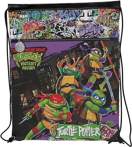 Tortugas Ninja- Mochila Saco, Saco, Mochila con Cuerdas, Extraescolares, Mutants, Multicolor, Producto Oficial (CyP Brands)