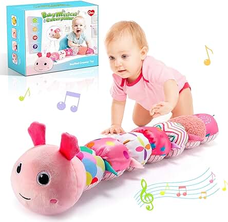 Toyzey Regalos para Bebé 0-6 Meses, Juguetes Bebes 0-6 Meses Juguete Montessori Bebé 0-6 Meses Peluche Musical Oruga Bebé Regalo para Recién Nacido 0-6 Meses Juguete Sensorial 0-6 Meses para Bebé