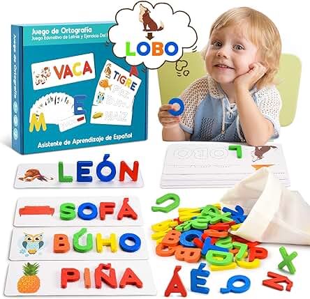 Tragik Montessori Juegos Educativos Niños 3-8 Años，Puzzle 3-6 Años Aprender a Leer Escribir Juegos Pizarra Infantiles Smart Games