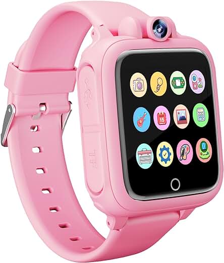 Umblue Reloj Inteligente Niños, Smartwatch Niña 3 4 5 6 7 8 9 10 11 12 Años, Regalo Niña con 14 Juegos, Cámara Giratoria de 90°, Despertador y HD Pantalla Táctil, Regalos para Niños y Niñas