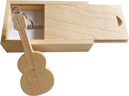 Unidad Flash USB de Madera de arce en Forma de Guitarra (en caja de Madera) (32.0 GB)