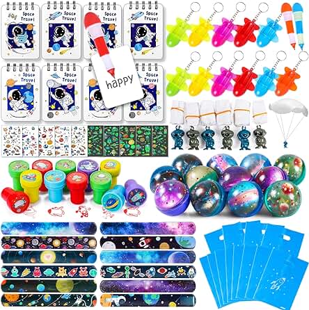 Vamei 96 Piezas Piñata Cumpleaños Infantil Detalles Fiesta Espacio Cuaderno Llavero Bolígrafos Sellos Niños Tatuajes Pulseras Bofetada Relleno Bolsas Regalo Cumpleaños Espacio para Niños Niñas Vamei 96 Piezas Piñata Cumpleaños Infantil Detalles Fiesta Espacio Cuaderno Llavero Bolígrafos Sellos Niños Tatuajes Pulseras Bofetada Relleno Bolsas Regalo Cumpleaños Espacio para Niños Niñas