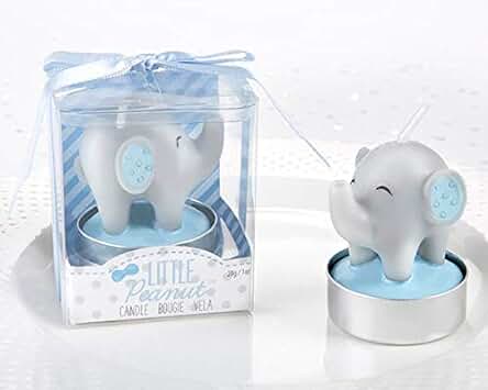 Vasara Vela Bautizo Elefante en Caja de Regalo (Lote de 12 Azul)