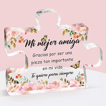 Vetbuosa Regalo Amiga, Regalo Amiga Cumpleaños, Regalos Originales para Una Amiga, Adornos de Acrílico, Regalo para Amiga, Regalo Mejor Amiga, Regalo Original Amiga, Regalo para Una Amiga